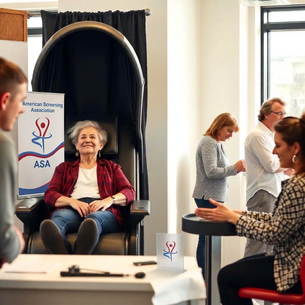 Adults enjoying self-care stations at a workplace wellness event